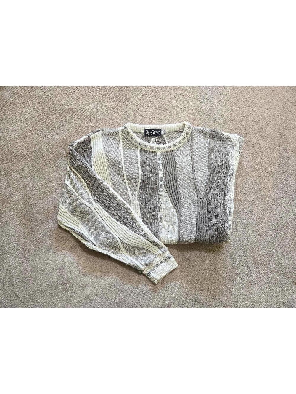 Alan Stuart Sweater XL | 90s Textured Knit Crewneck